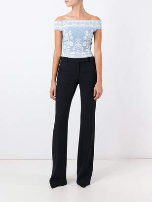Alexander McQueen floral jacquard cropped top