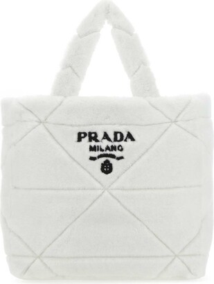 Prada - Authenticated Handbag - Cloth White Plain for Women, Very Good Condition