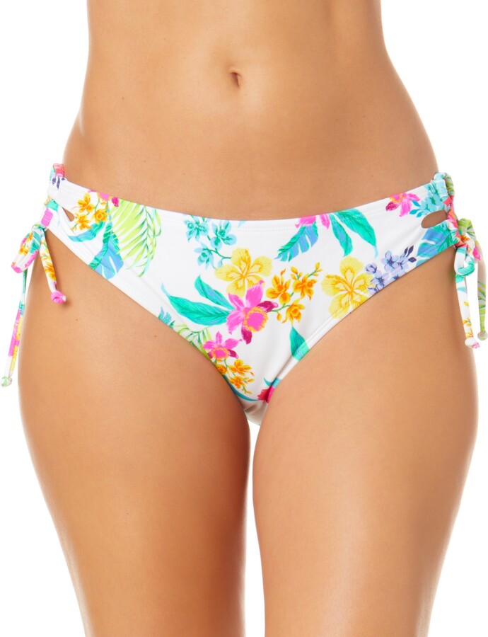 Salt + Cove Juniors' Retro Hibiscus LaceUp Hipster Bikini Bottoms