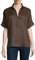 Thumbnail for your product : Go Silk Plus Size Oversized Short-Sleeve Linen Tunic