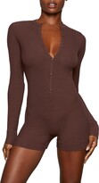 Thumbnail for your product : SKIMS Soft Lounge Long Sleeve Henley Romper