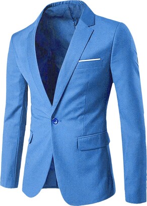 Allthemen Men's Casual Blazer Slim Fit Formal Business Suit Jackets One Button Single Breasted Sport Coat Tuxedo Daily Blazer Light Grey XXL