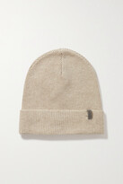 Thumbnail for your product : Brunello Cucinelli Bead-embellished Ribbed Cashmere Beanie - Sand