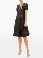 Thumbnail for your product : HVN Paula V-neck Sequinned Dress - Black