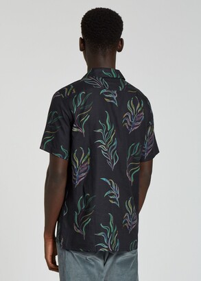 Paul Smith Men's Black 'Painted Fern' Short-Sleeve Shirt