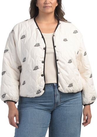 TJMAXX Plus Quilted Jacket For Women, Nylon/Polyester