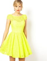 Thumbnail for your product : ASOS Lace Short Sleeved Skater Dress