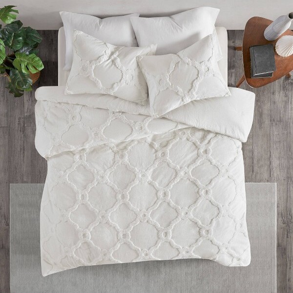 Madison Park: 3pc King/Cal King Leena Chenille Comforter Set, Tufted Diamond Pattern, Soft & Breathable, Includes Shams, OEKO-TEX Certifie