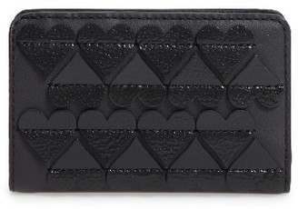 Marc Jacobs Women's Embossed Heart Compact Leather Wallet - Black