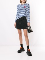 Thumbnail for your product : Comme des Garçons PLAY striped logo-patch T-shirt