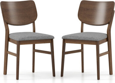 Ophelia & Co. Farmhouse Upholstered Kitchen Chairs Set of 2 with Rubber Wood Frame