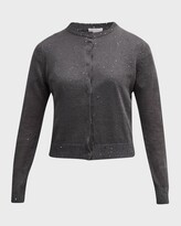 Thumbnail for your product : Brunello Cucinelli Silk Linen Cropped Cardigan with Paillette Detail
