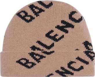 Balenciaga Virgin Wool Logo Beanie