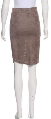Monrow Perforated Knee-Length Skirt