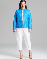 Thumbnail for your product : Lafayette 148 New York Plus Moto Jacket with Overlock Seam Detail
