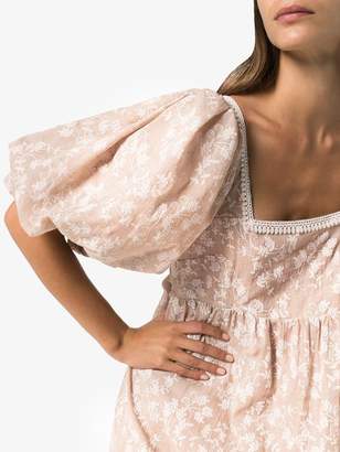 Masterpeace Floral Pouf-Sleeve Maxi Dress