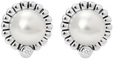 Thumbnail for your product : Lagos Luna Sterling Silver Diamond and Cultured Freshwater Pearl Stud Earrings