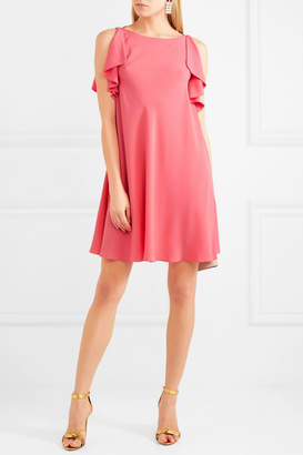 RED Valentino Ruffle-trimmed Crepe De Chine Mini Dress - Pink