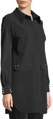 Chiara Boni La Petite Robe Maurizia Studded Long-Sleeve Tunic