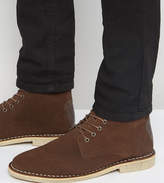 Thumbnail for your product : ASOS Design Wide Fit Desert Boots In Brown Suede With Leather Detail