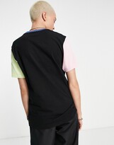 Thumbnail for your product : Vans Left Chest Logo colourblock t-shirt in black Exclusive to ASOS
