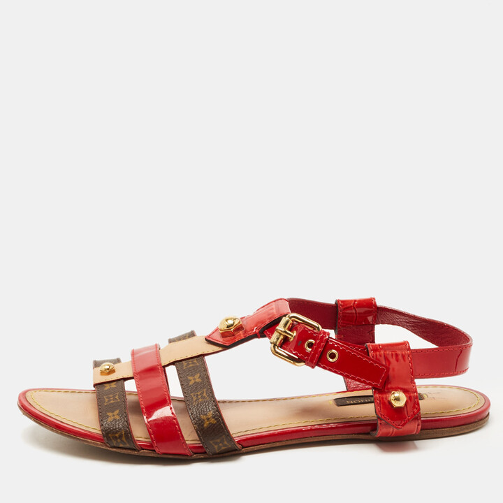 Louis Vuitton - Authenticated Sandal - Rubber Red Plain for Women, Good Condition