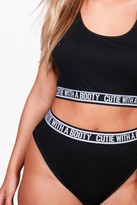 Thumbnail for your product : boohoo Plus Cutie With A Booty Bra And Knickers Set