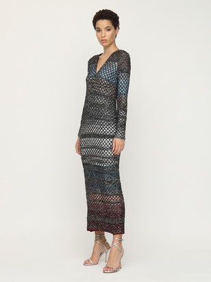Missoni Micro Sequin Knit Wool Blend Long Dress