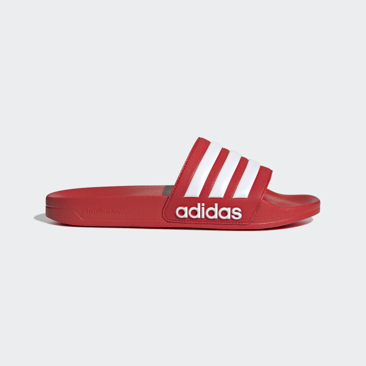Red adidas slides women Clearance