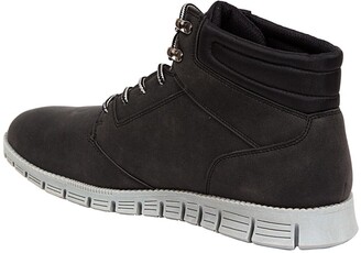 black leather memory foam shoes