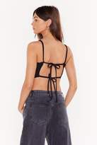 Thumbnail for your product : Nasty Gal Womens Don'T Get Strappy With Me Tie Crop Top - Black - 10, Black