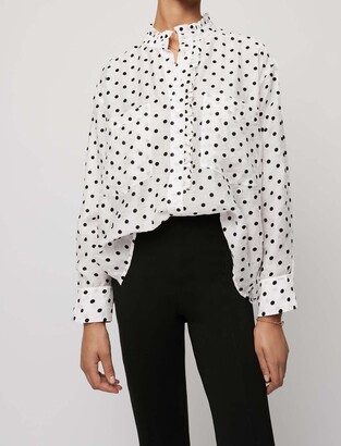 Maje Voile shirt with velvet polka dots