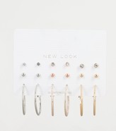 Thumbnail for your product : New Look 9 Pack Hoop and Stud Earrings Set