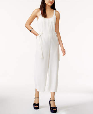 MinkPink Cropped Pinstriped Jumpsuit