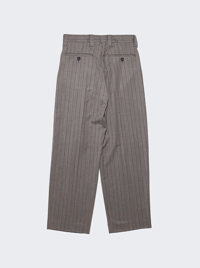 Enfants Riches Deprimes Carrot Leg Trousers Greige Pinstripe