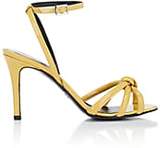 Thumbnail for your product : Barneys New York Women's Knotted Patent Leather Ankle-Strap Sandals - Yellow
