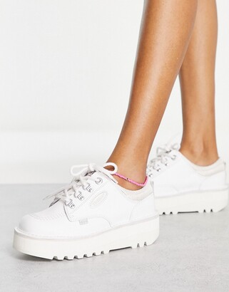 spannend dinsdag Smash Kickers Kick Lo Cosmic leather flat shoes in white - ShopStyle