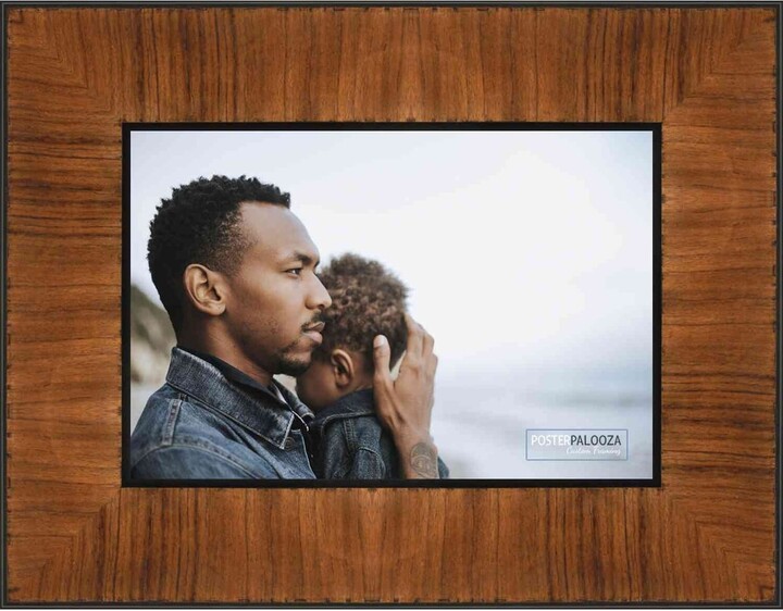 30x30 Frame with Mat - Brown 34x34 Frame Wood Made to Display Print or  Poster Measuring 30 x 30 Inches with Black Photo Mat