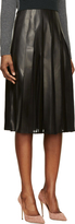 Thumbnail for your product : Burberry Black Leather & Chiffon Skirt