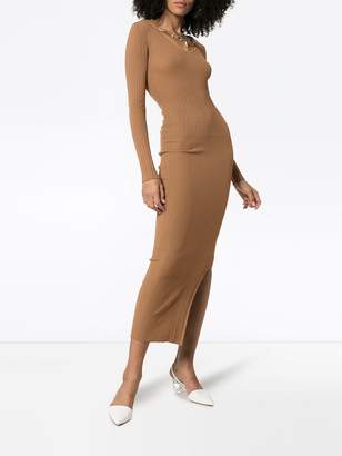 Totême Arezzo collared long-sleeved ribbed bodycon dress