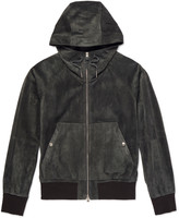 Thumbnail for your product : Tom Ford Perforated Suede Hooded Bomber Jacket - Men - Green