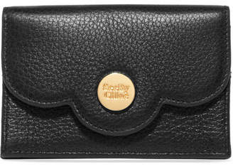 See by Chloe Polina Scalloped Textured-leather Cardholder - Black