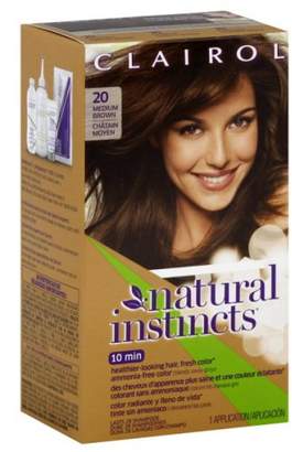 Clairol Natural Instincts Haircolor, Medium Brown 20 for Women, 1 Application Hair Color
