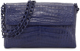 Thumbnail for your product : Nancy Gonzalez Medium Crocodile Double-Chain Shoulder Bag, Navy