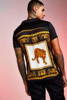 Thumbnail for your product : boohoo Leopard Back Print Short Sleeve Shirt