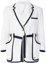 Thumbnail for your product : Thom Browne contrast trim belted blazer