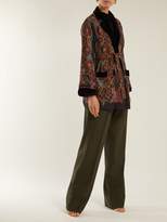 Thumbnail for your product : Etro Jade Wide Leg Wool Blend Trousers - Womens - Green