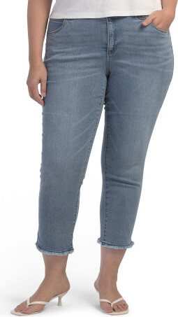 TJMAXX Plus Ab Tech High Rise Wide Legged Jeans For Women, Spandex/Cotton/Polyester