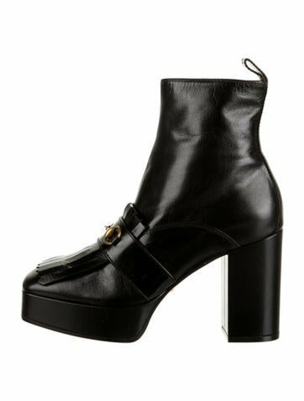 Gucci 1955 Horsebit Accent Leather Boots Black - ShopStyle