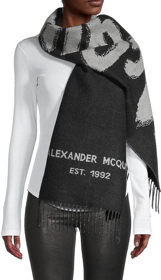 Alexander McQueen Black Wool Women's Scarves | Shop the 